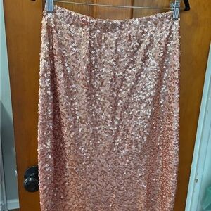 Elegant Sequin Pencil Skirt - Rose Gold